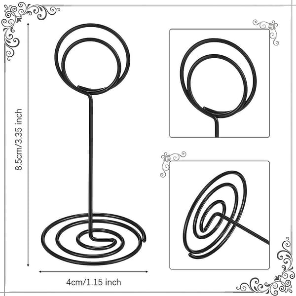 【BEMS】24-pack Table Number Holders, Wedding Table Name Card Holders, Picture Memo Note Photo Stand - Black