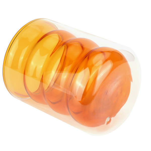 Dobbeltlags Glaskop - Varmebestandig - Spiral Kop 200ml (Gul)
