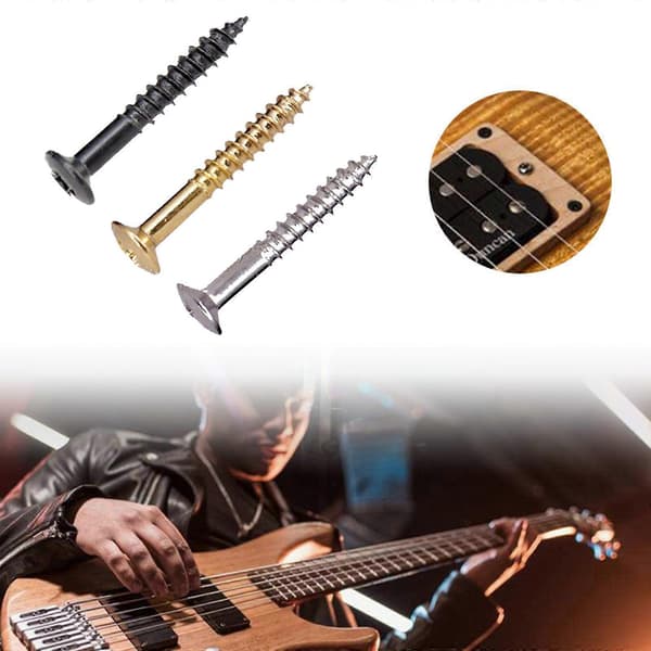 10 st rostfritt stål pickupram surroundskruvar elgitarr pickup monteringsram fixeringsskruv lätt att installera silver Silver
