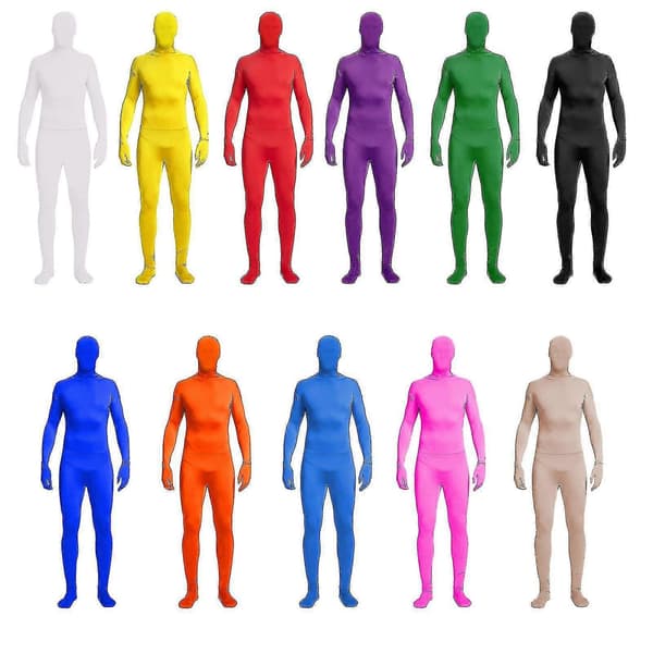 Vuxen Morph-kostym Herr Dam Spandex Bodysuit Hud Jumpsuit Black 150CM