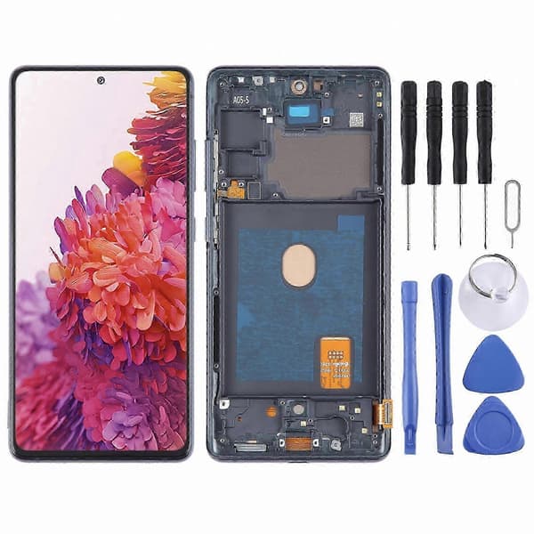 Galaxy S20 FE SM-G780 LCD-skärm med ram, utan fingeravtryck