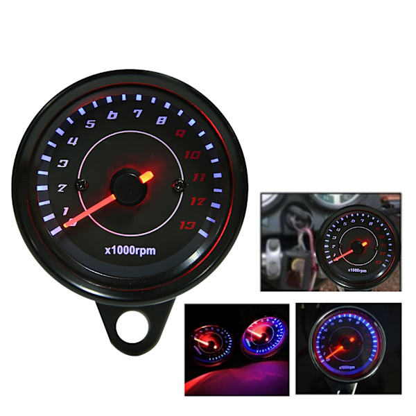 DC 12V Universal Motorsykkel LED Bakgrunnsbelyst Turteller Elektronisk Turteller Måler