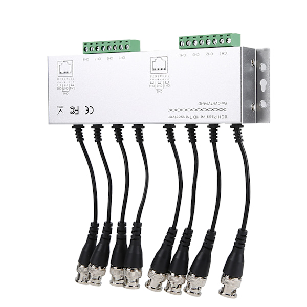 8CH HD BNC Hann til UTP Kabel Transceiver Adapter CCTV Passiv Video Balun for Kamerasystem