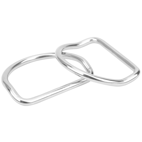 2 stk Dykke D-ringer Bøyde for 5,08 cm/2,0 tommer Webbing Vektbånd Rustfritt Stål Utendørs Aktiviteter Tilbehør