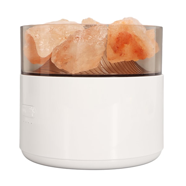 Aroma Lampe Luftfugtighedsmåler Farverig Komfortabel Multifunktionel Krystalsalt Lys Diffuser DC5V 200ML til Hjem Hvid