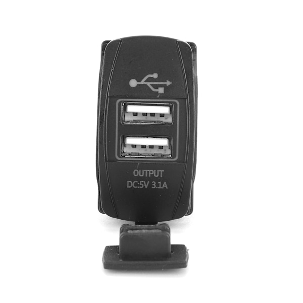 Dobbelt USB strømlader 12-24V 3.1A til bil, båd, motorcykel Universal grønt lys