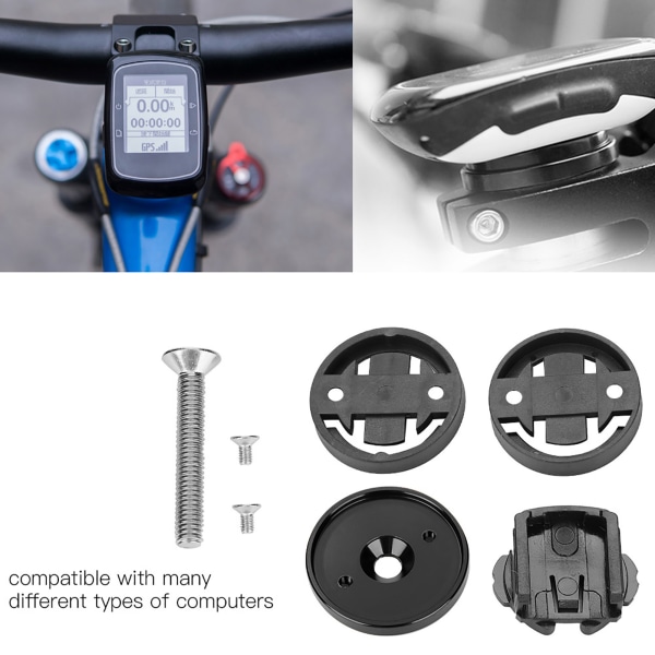 Styrhuvudfäste för cykelcomputer, GPS-hastighetsmätare, stoppur (svart)