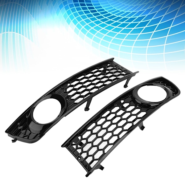 2 stk Bil Front Bumper Tåkelysgrill Nedre Side Tåkelysgrill for Audi A4 B6 2002-2005