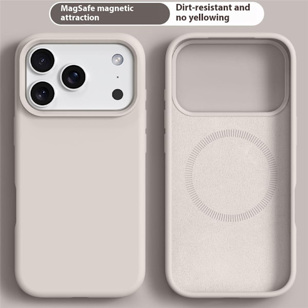 【BEMS】Compatible with iPhone 17 Pro Case MagSafe Liquid Silicone Beige 45