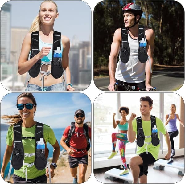 Hydration Backpack / Running Vest with Reflective Design - Lightweight & Comfortable Compatible with Running, Hiking, Cycling, Marathon