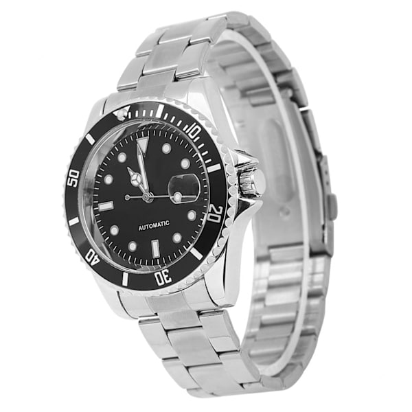 Winner Herre Automatisk Mekanisk Ur Rustfrit Stål Armbånd Ur Sort