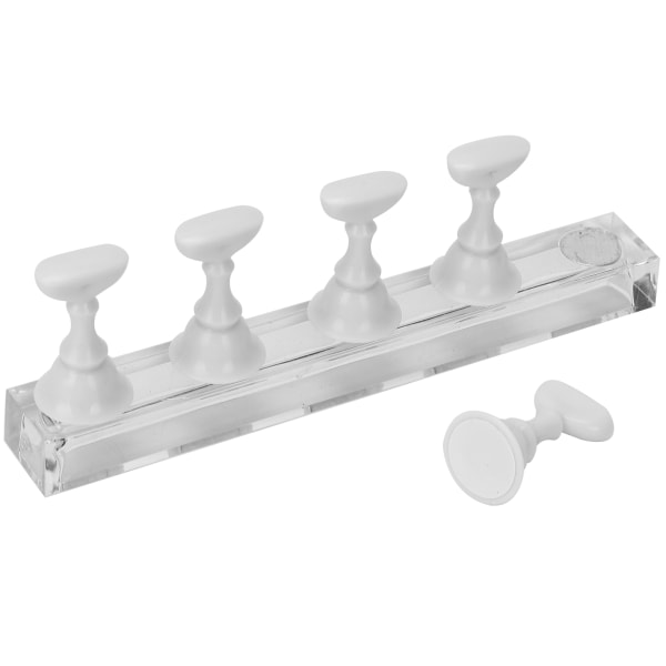 Nagelkonst Display Stativ Praktikställ Magnetisk Nagel Fingernagel Spets Hållare Manikyr Set Verktyg Vit