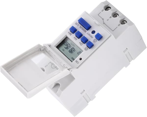 Programmerbart ur, elektrisk paneltimer, programmerbar LCD digital timer, daglig/ugentlig tidsafbryder på DIN-skinne (AC220V)