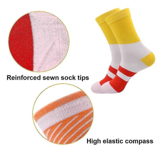 par Sushi-strømper Mid Calf-strømper Bomuldsstrømper Julestrømper - Par Casual Strømper Julegave Gaveæske - CHUN[BEMS]