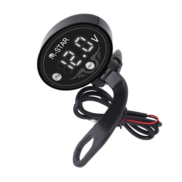 Motorcykel LED Voltmeter Digital 9‑24V Smart Vandtæt ABS-batterimonitor med høj præcision for sikker kørsel