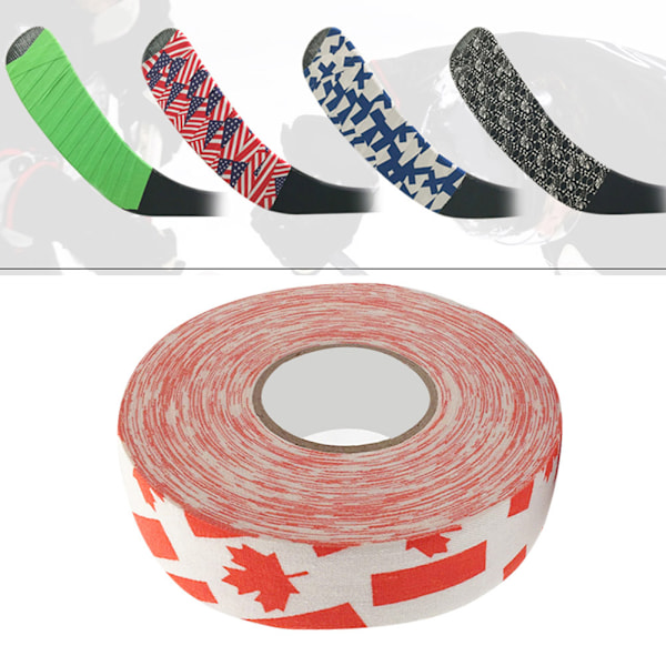 Rød lønnes blad hockeykølle tape - 2,5 cm x 25 m (Sport Badminton stangputer)