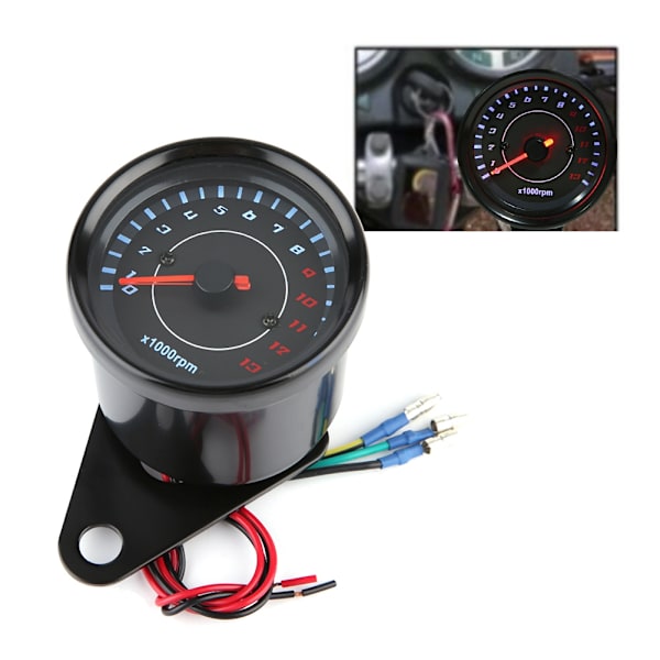 DC 12V Universal Motorsykkel LED Bakgrunnsbelyst Turteller Elektronisk Turteller Måler