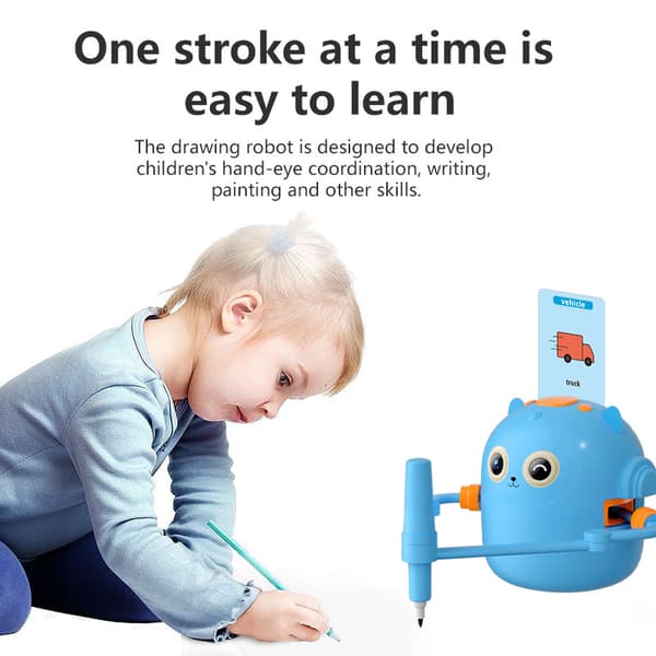 Interactive Educational Drawing Robot, 100 Drawing Cards, Intelligent Drawing Robot, Early Educational Drawing Robot Pink