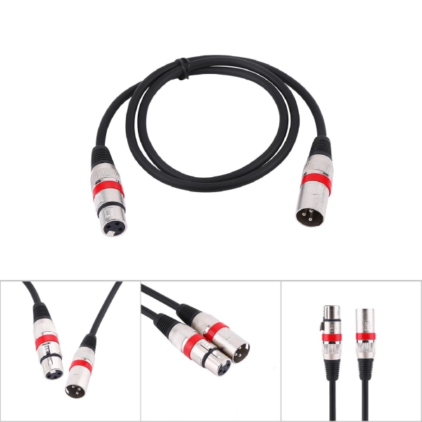 3-stifts XLR-kabel hane till hona M/F ljudkabel skärmad kabel för mikrofonmixer 1M++