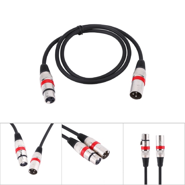 3Pin XLR-kabel hann til hunn M/F lydledning skjermet kabel for mikrofonmikser 1M++