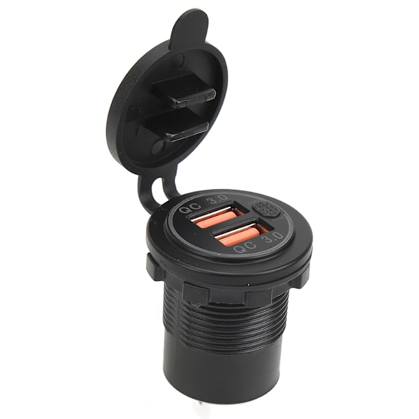 Auton kaksois-USB-porttilaturi QC3.0 Punainen valo kytkimellä Universaali matkapuhelimille Tableteille GPS