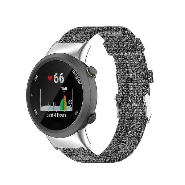 För Garmin Forerunner 45 Nylon Klockarmband Armband Slitstarkt -JA Gray