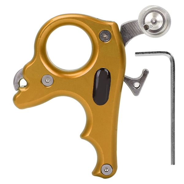 Pilbågsutlösare för bågskytte 3-fingersgrepp Tum Caliper Trigger för sammansatt båge Tillbehör (Guld)
