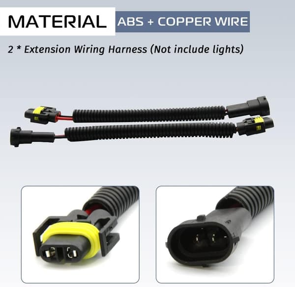 【BEMS】Wiring Harness Connectors Compatible with Headlights and Fog Lights - 2-Pack