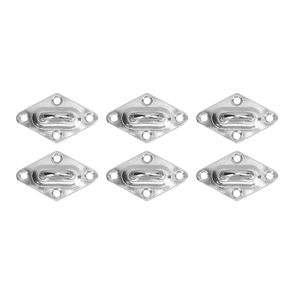 6PCS Diamond Eye Plate Wall Mount Hook Marine Deck Hardware Stainless Steel for Sunshade Sail6mm/0.24in