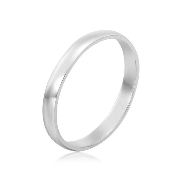 Glat Blank Afrundet Sølvring i Rustfrit Stål - 3 mm - Str. 20 Silver silver