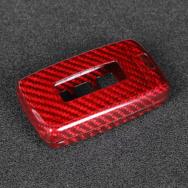 Carbon Fiber Key Shell Case Cover Trim Biltillbehör Röd Passar för Jaguar E PACE