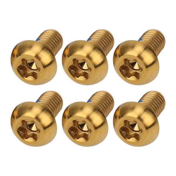 6 kpl/laatikko M5x10mm titaaniseosruuveja polkupyörän jarrulevylle T25 ruuvit kulta
