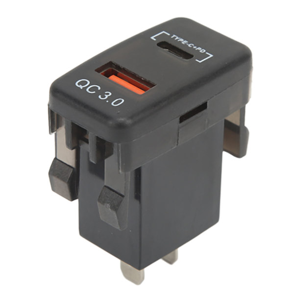 Rocker Switch Style Dobbelt USB Billader Hurtigopladningsstik Med Blå Voltmeter Universal til RV