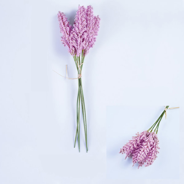 6 stk kunstig lavendel blomster falske lavendel plantebuketter for gårdshus hjemmedekorasjon Deep Purple /