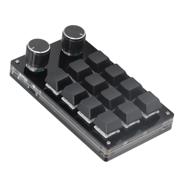 Mekanisk spilltastatur 12 taster 2 knotter Lite OSU spilltastatur DIY programmerbart tastatur med USB-kabel ++