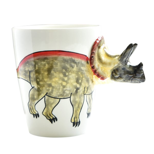 Søt Dinosaur Keramikkopp - 400 ml Kapasitet, Perfekt for Kontoret og Frokost