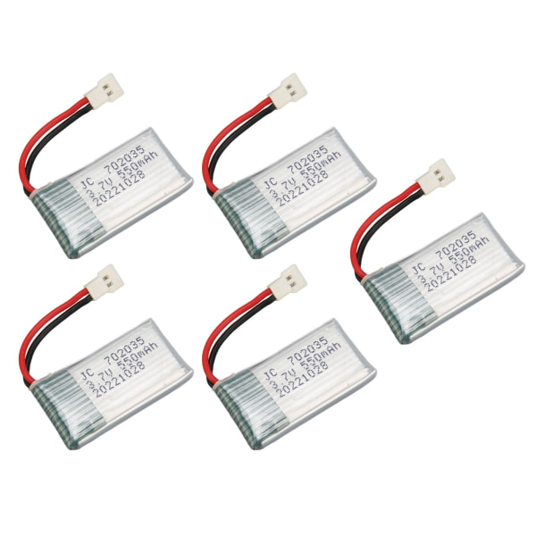 5 stk 3,7V 550mAh Fjernkontroll UAV-batteritilbehør for Hubsan X4 H107 H107L H107D MJXRC F47 DFD F180 RC Drone 0.0