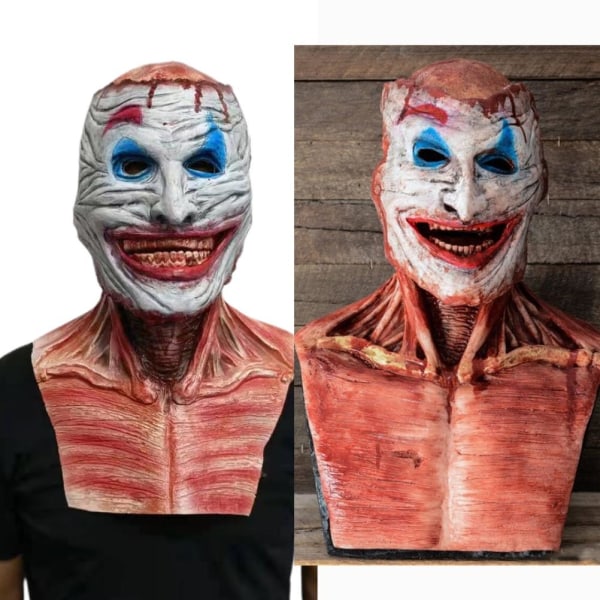 Halloween Head Cover Terror Ghost Hodeplagg Realistisk kostymefest Skummelt Zombie Cosplay Morsomt ansiktsdeksel/
