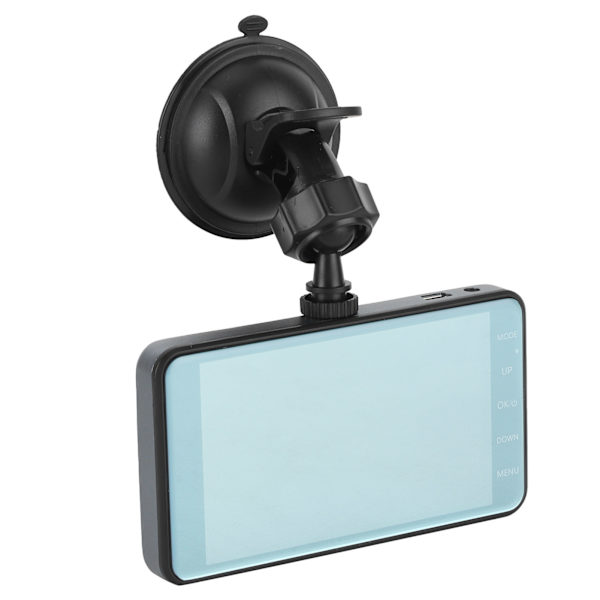4-tums körinspelare med dubbla linser DVR Pekskärm G-Sensor 1080P 170° vidvinkel nattseende