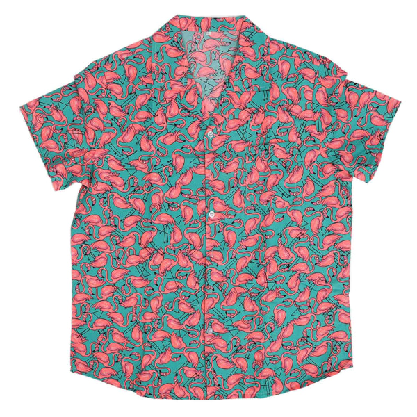 Kortærmet skjorte med tryk til mænd Enkeltradet mænd med kortærmet dyreskjorte til mænd Sommergrøn XXL