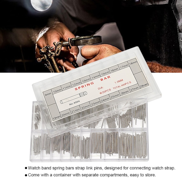 1mm Urbandsstift i Metall, Fjäderstavar för Armband, Verktyg för Klockreparation