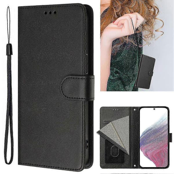 Infinix Note 30 Pro Plånboksfodral - RFID-blockerande PU-läderflikfodral med kortfack och stötsäkert black