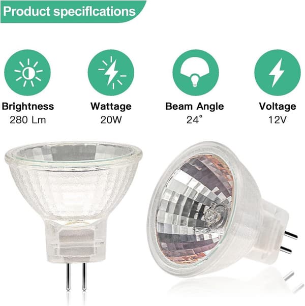 【BEMS】MR11 Halogenlampor (12-pack), GU4 Halogenlampa 12V 20W, MR11 GU4 Dimbar