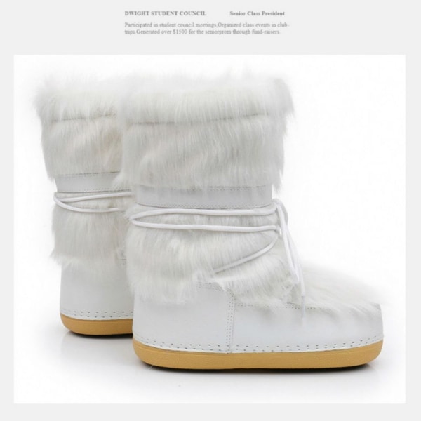 BE-2023 Winter European and American Mode Furry Space Boots-Weiß 41