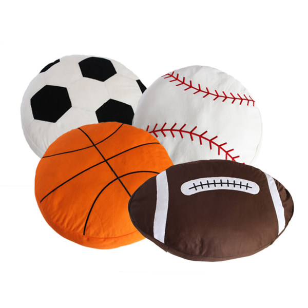 Simuloitu pallomainen tyyny talvipehmo hengittävä tuuletin lahja pehmolelu kolmiulotteinen baseball (halkaisija 12cm)