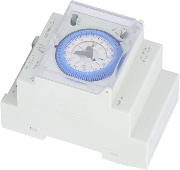 Mekanisk timer, 110-230V tidsafbryder, 2-vejs digitalt display, DIN-skinne, til indendørs brug, til belysning, til lamper