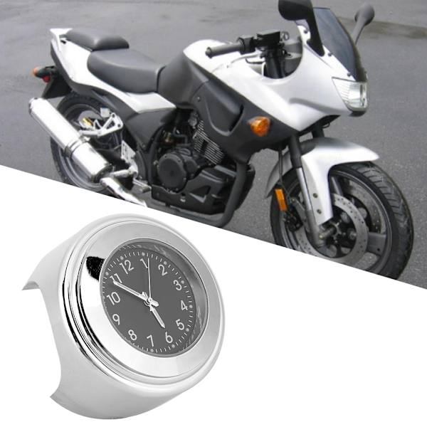 【BEMS】22-25mm Universal Motorcycle Handlebar Clock Metal Mount Black Dial