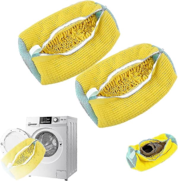 Shoe Laundry Bag Compatible with shing Machine, Laundry Shoe Bag Compatible with sher and Dryer, Reusable Shoe Laundry Bag Yellow 2pcs