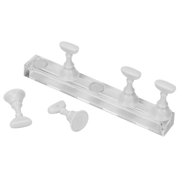 Nagelkonst Display Stativ Praktikställ Magnetisk Nagel Fingernagel Spets Hållare Manikyr Set Verktyg Vit