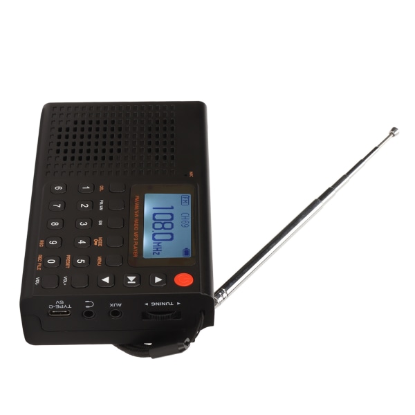 Kannettava Bluetooth radio AM FM SW Full Band MP3-soitin Ladattava radio ajastintallennustoiminnolla ++